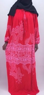 Abaya-Hemkläning-Röd