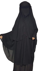 Niqab Salam XL 3 lager - Svart