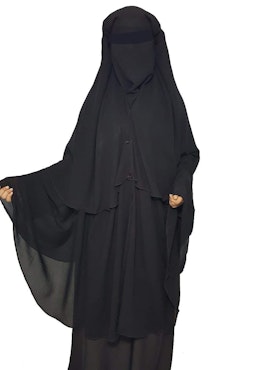 Niqab Salam XL 3 lager - Svart
