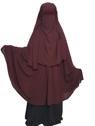 Niqab Salam XL 3 lager - Burgundi