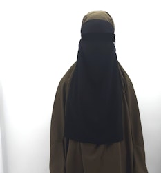 Singel-Layer Niqab med eller utan nässtring. Svart