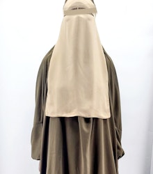 Singel-Layer Niqab med eller utan nässtring. Beige