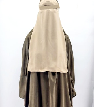 Singel-Layer Niqab med eller utan nässtring. Beige