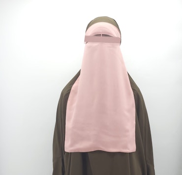 Singel-Layer Niqab med eller utan nässtring. Pink