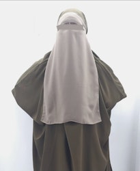 Singel-Layer Niqab med eller utan nässtring. Grå
