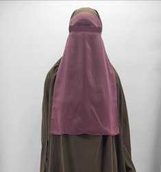 Singel-Layer Niqab med eller utan nässtring. Mörk rosa