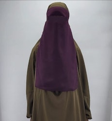 Singel-Layer Niqab med eller utan nässtring. Plommon