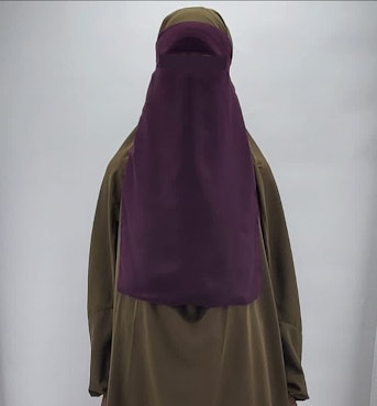 Singel-Layer Niqab med eller utan nässtring. Plommon