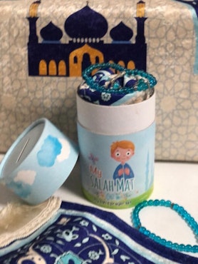 Salat & Sadaqa-inspirerande Box för Barn – Blå