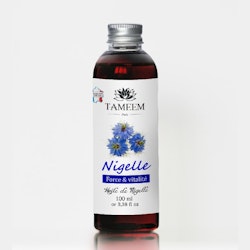 Svartkumminolja (Nigella olja): Black seed olja.