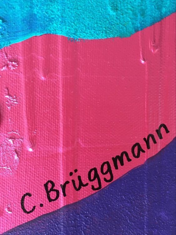 C.Brüggmann, Svensk nutidskonstnär som gärna målar med mycket färg. Tavlor med hjärtan är en favorit.