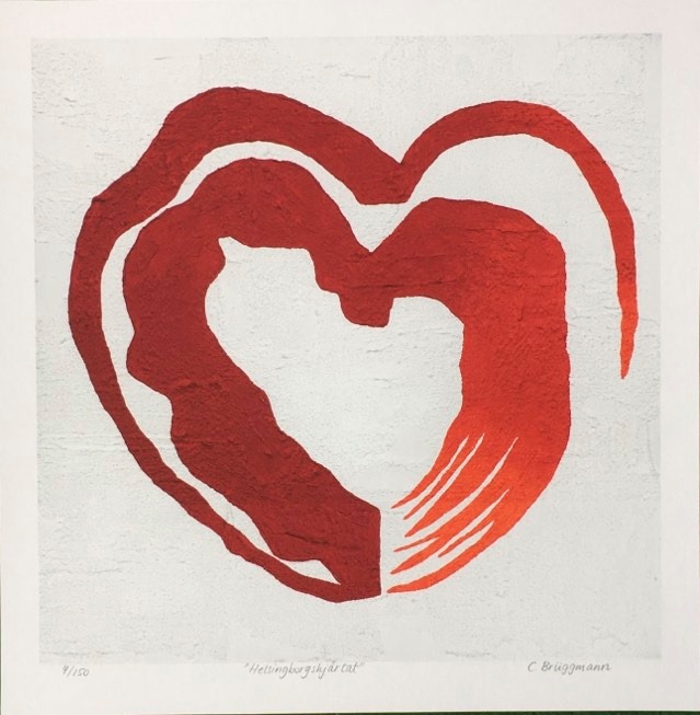 Vacker kärleksfull print med rött hjärta. Hjärttavla till ditt sovrum eller kök eller som bröllopsgåva.