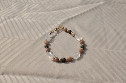 Armbånd med sunstone og nephrite jade