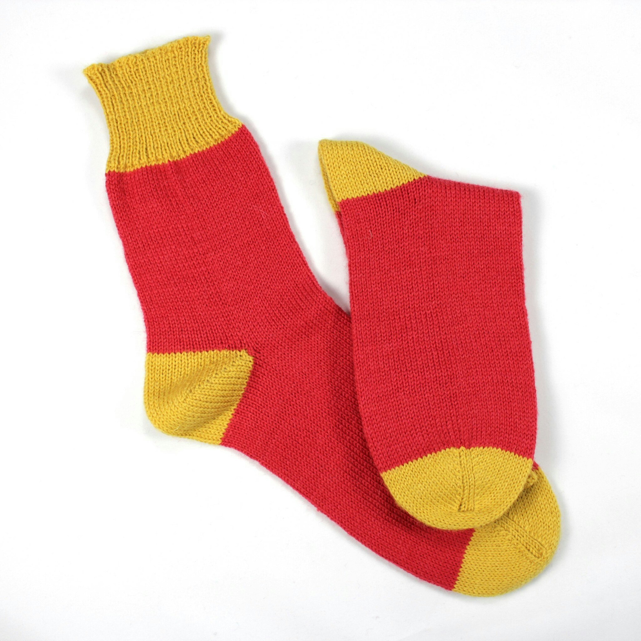 Sockar för mellanstora fötter - röda/gula
