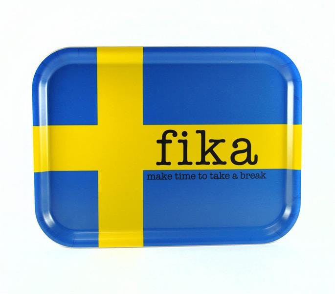 Mellow Design Bricka FIKA Svenska Flaggan