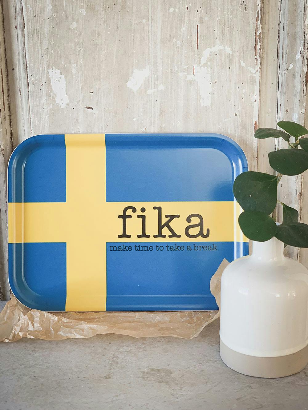 Mellow Design Bricka FIKA Svenska Flaggan