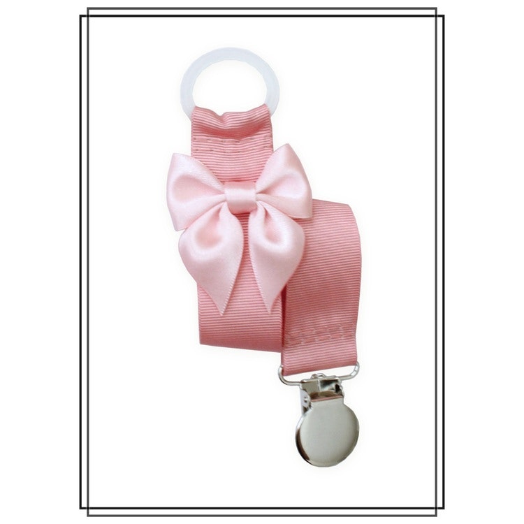 Gammelrosa napphållare med blekrosa rosett - silver