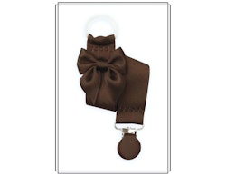 Brun napphållare med rosett - brunt clip