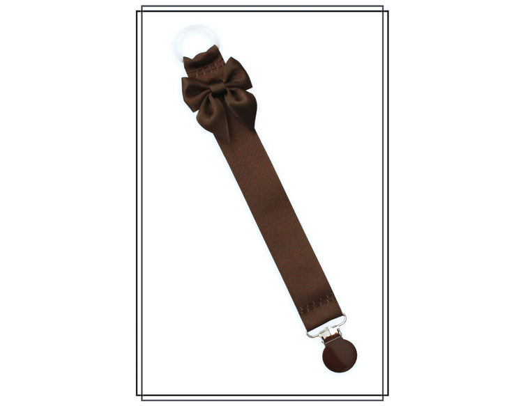 Brun napphållare med mörkbrun rosett - brunt clip