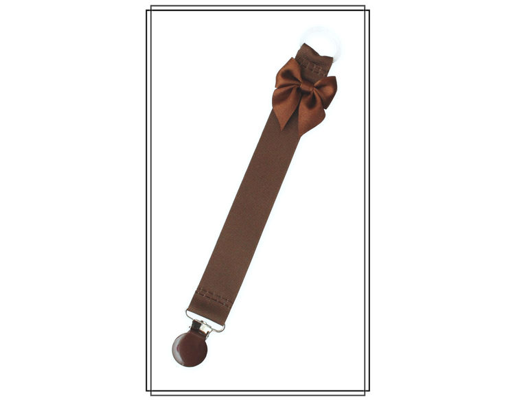 Brun napphållare med brun rosett - brunt clip