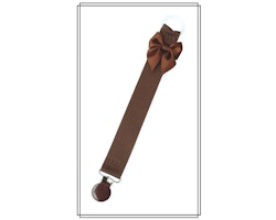 Brun napphållare med chokladbrun rosett - brunt clip