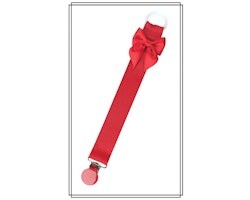 Röd napphållare med rosett - rött clip
