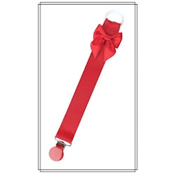 Röd napphållare med rosett - rött clip