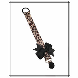 Leopard napphållare med svart Gerda-rosett