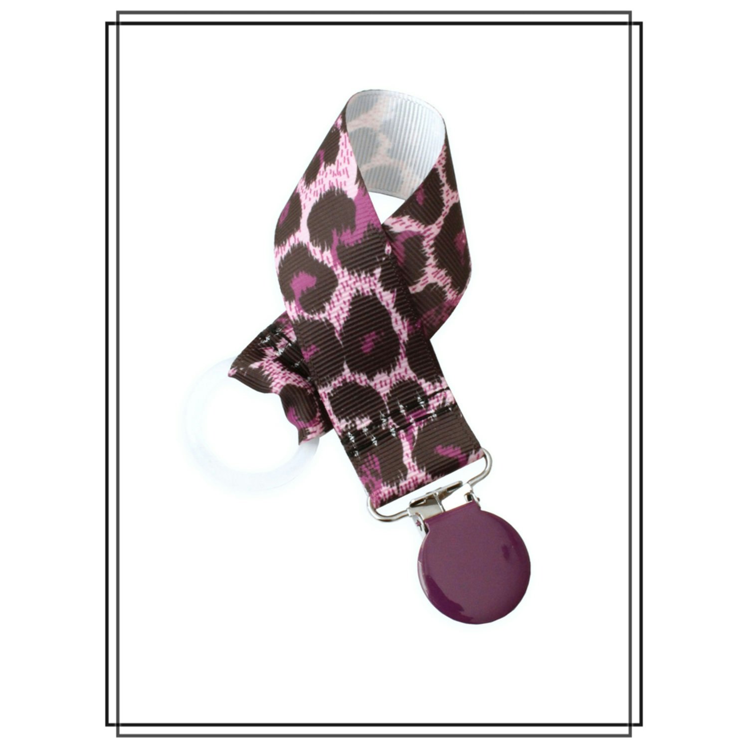 Napphållare lila leopard - lila clip