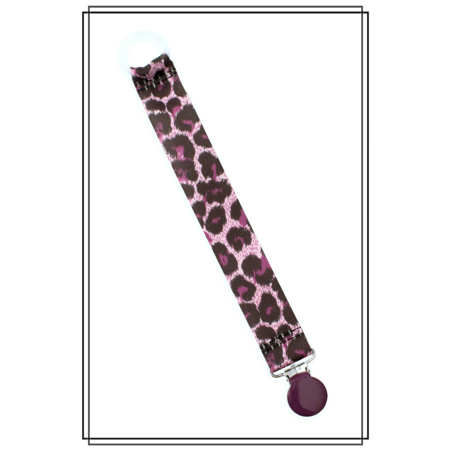 Napphållare lila leopard - lila clip