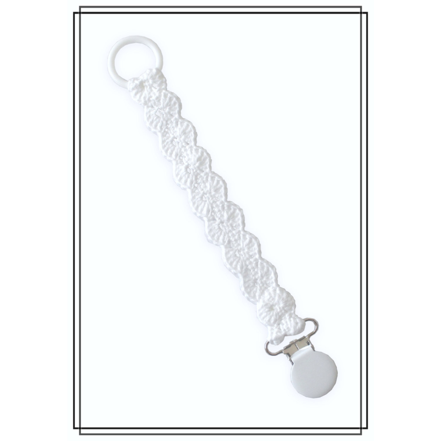 Napphållare vågigt virkad vit - vitt clip