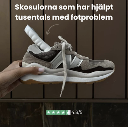 Avlastande skosulor för fötter som behöver extra stöd