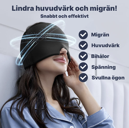 Kylmask mot migrän, huvudvärk och feber