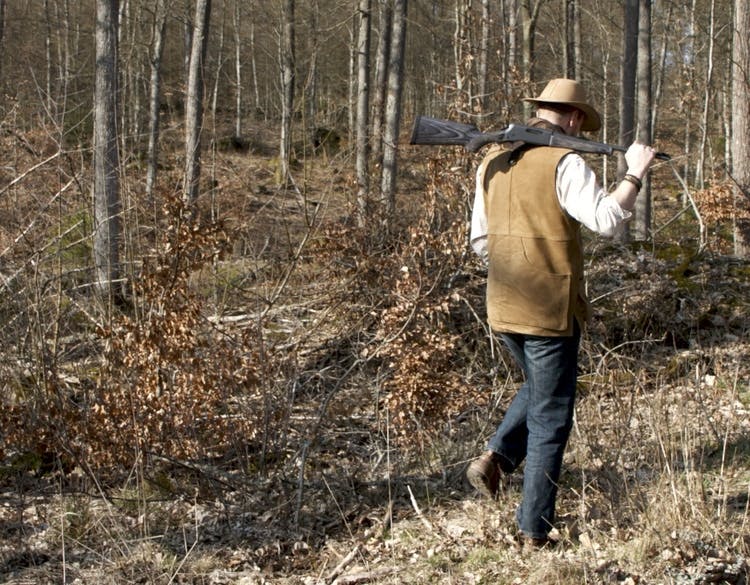 Hunting vest in leather "Safari"