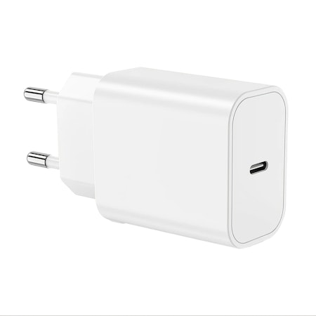 USB Typ-C väggladdningsadapter.