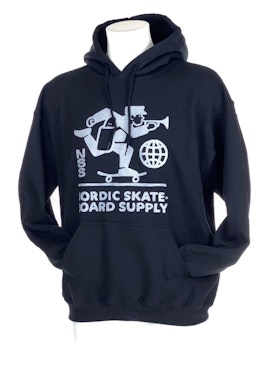 Hoodie Nordic Skateboard Supply Logo Black