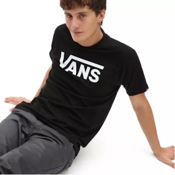 T Shirt Vans Classic Logo Black White