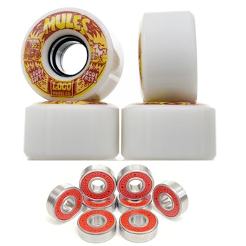 Loco Wheel Co Cruiser wheels Mules 55mm 78a includes Red Rockets