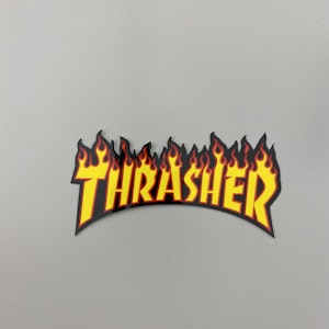 Sticker Thrasher Flame 15 cm Yellow