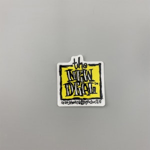 Sticker The New Deal 8cm Yellow Napkin Logo