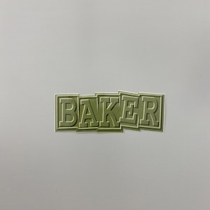 Sticker Baker  Embossed 13cm Green