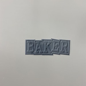 Sticker Baker  Embossed 13cm Grey