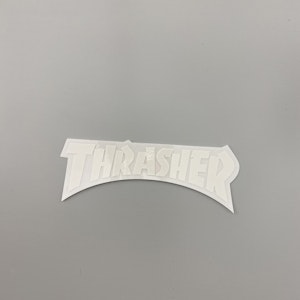 Sticker Thrasher Mag Logo 15 cm White