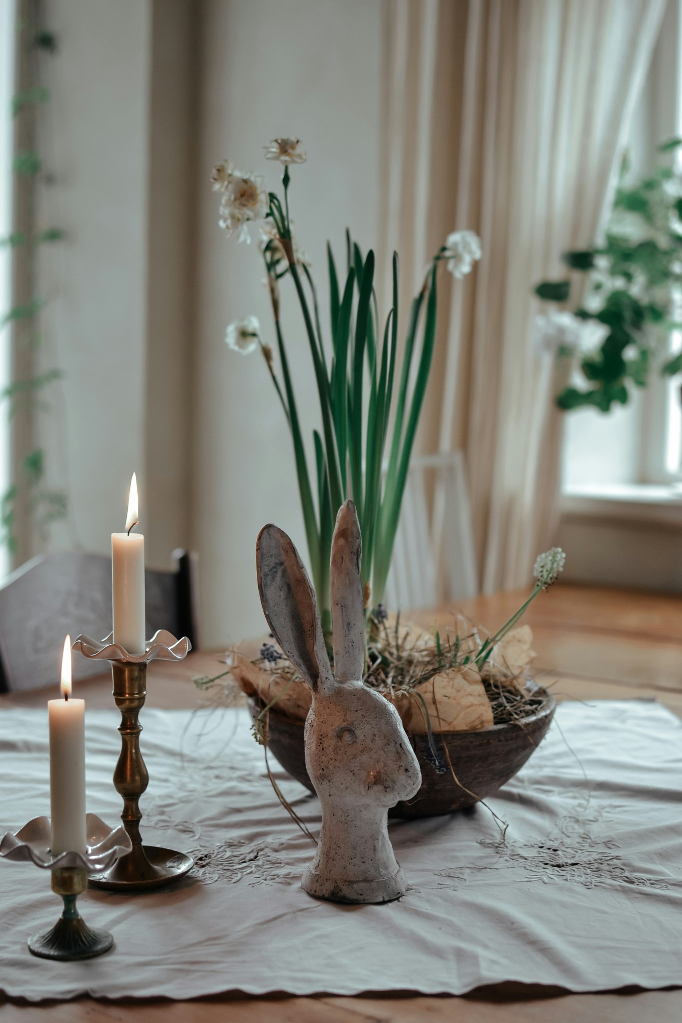 Hare, 28 cm - vitgrå