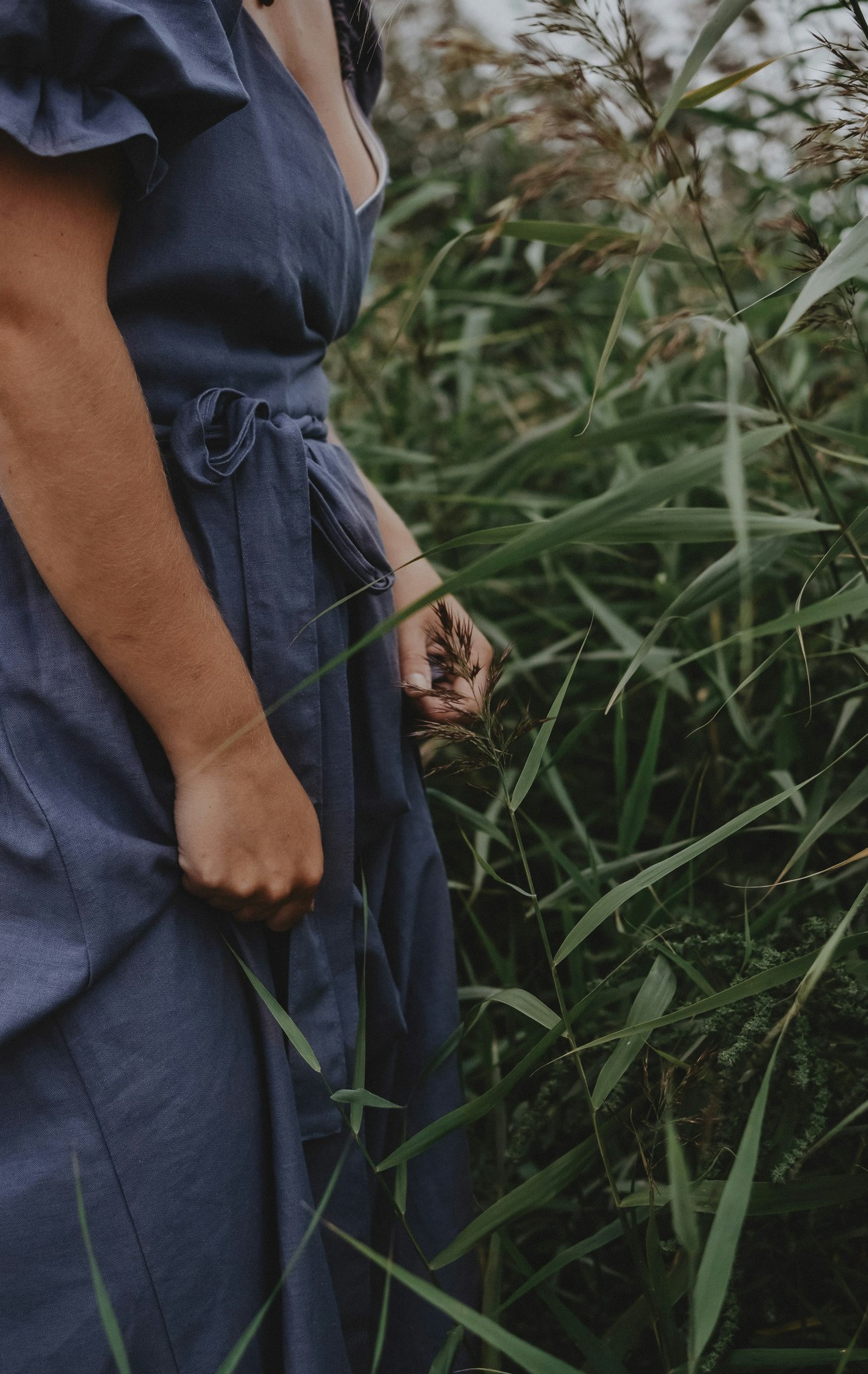 PUFFY DRESS - DUSTY BLUE