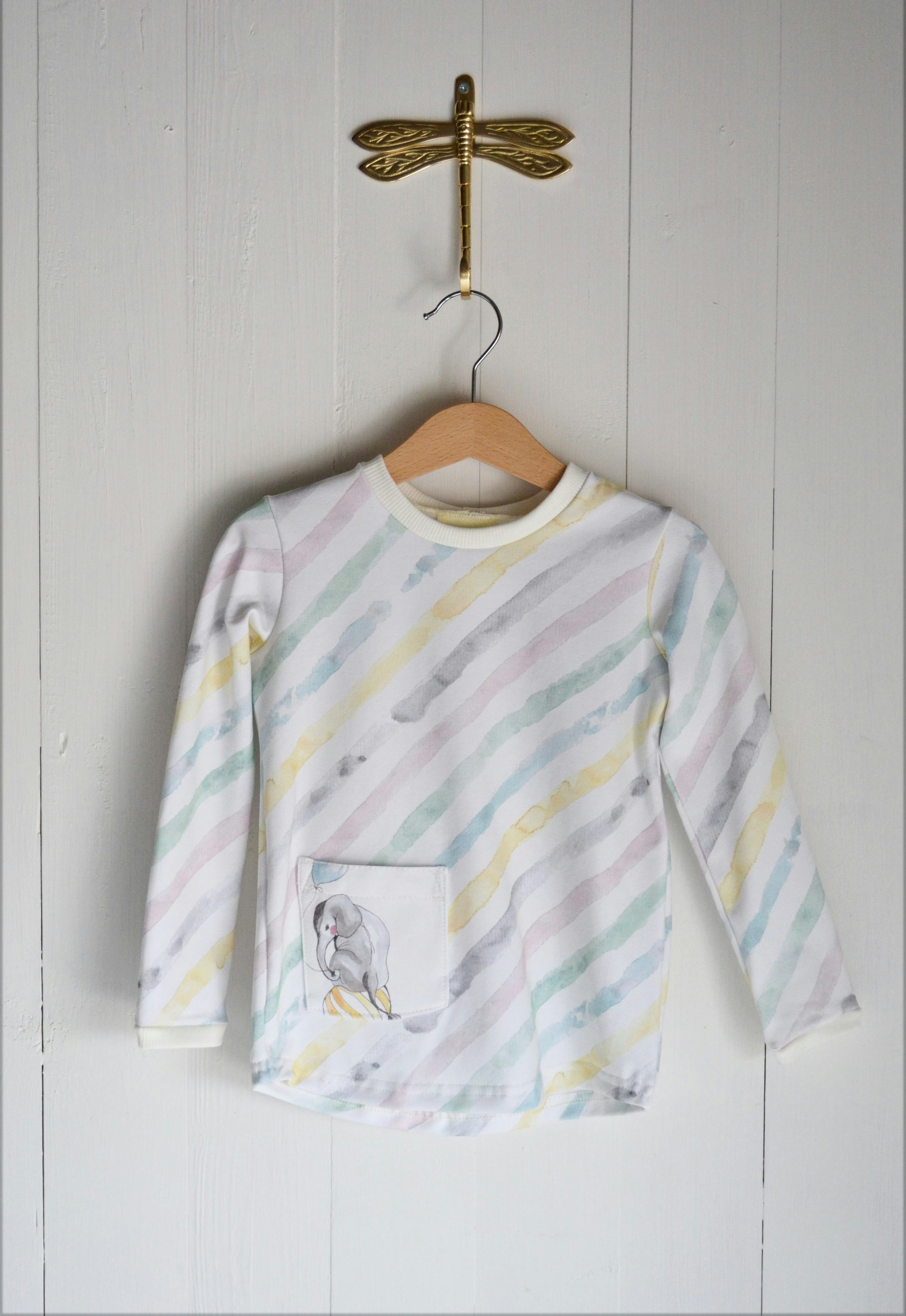 WATERCOLOUR STRIPE LONG SLEEVE T-SHIRT MULTI