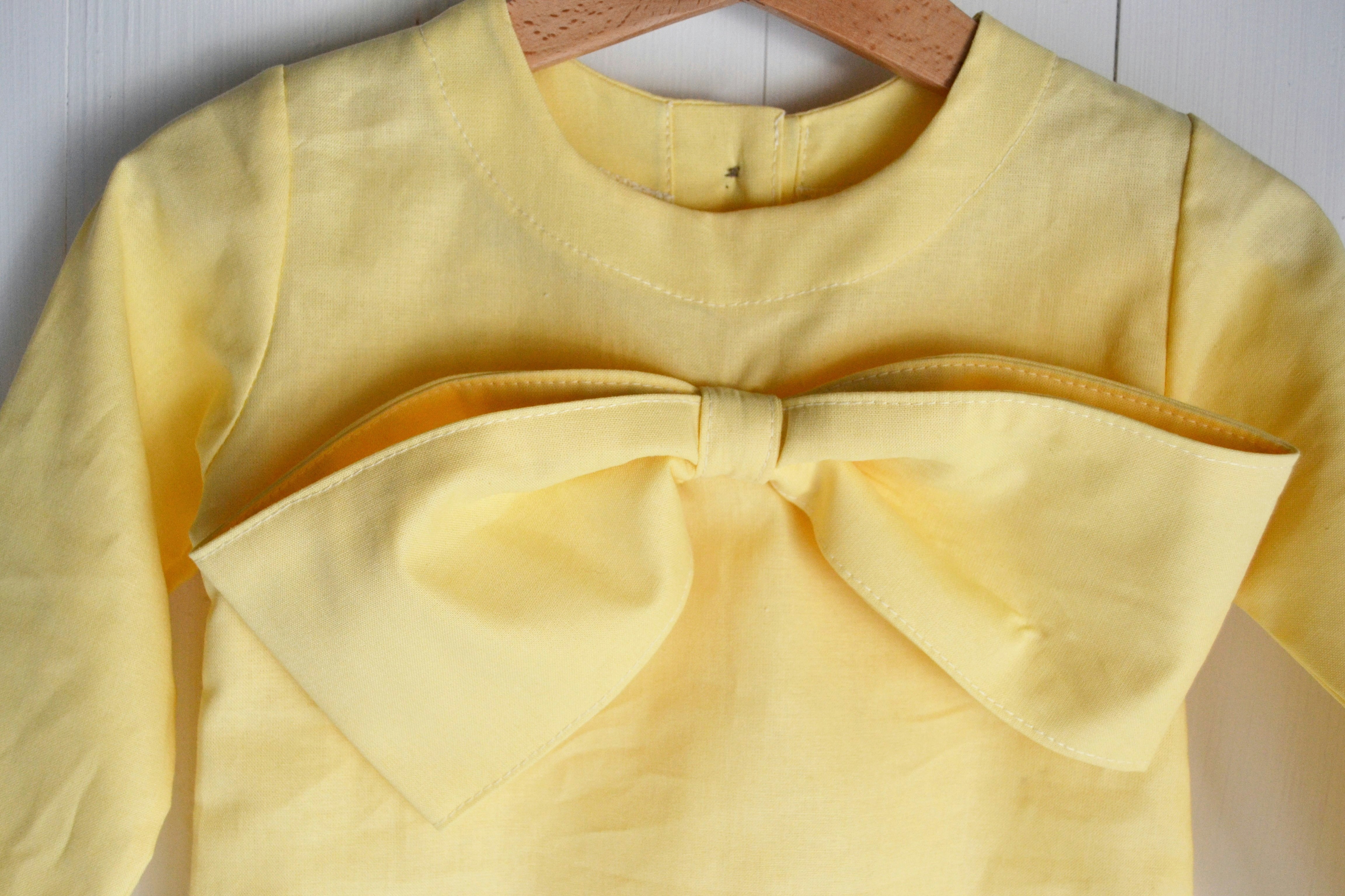 BOW DRESS LIGHT YELLOW