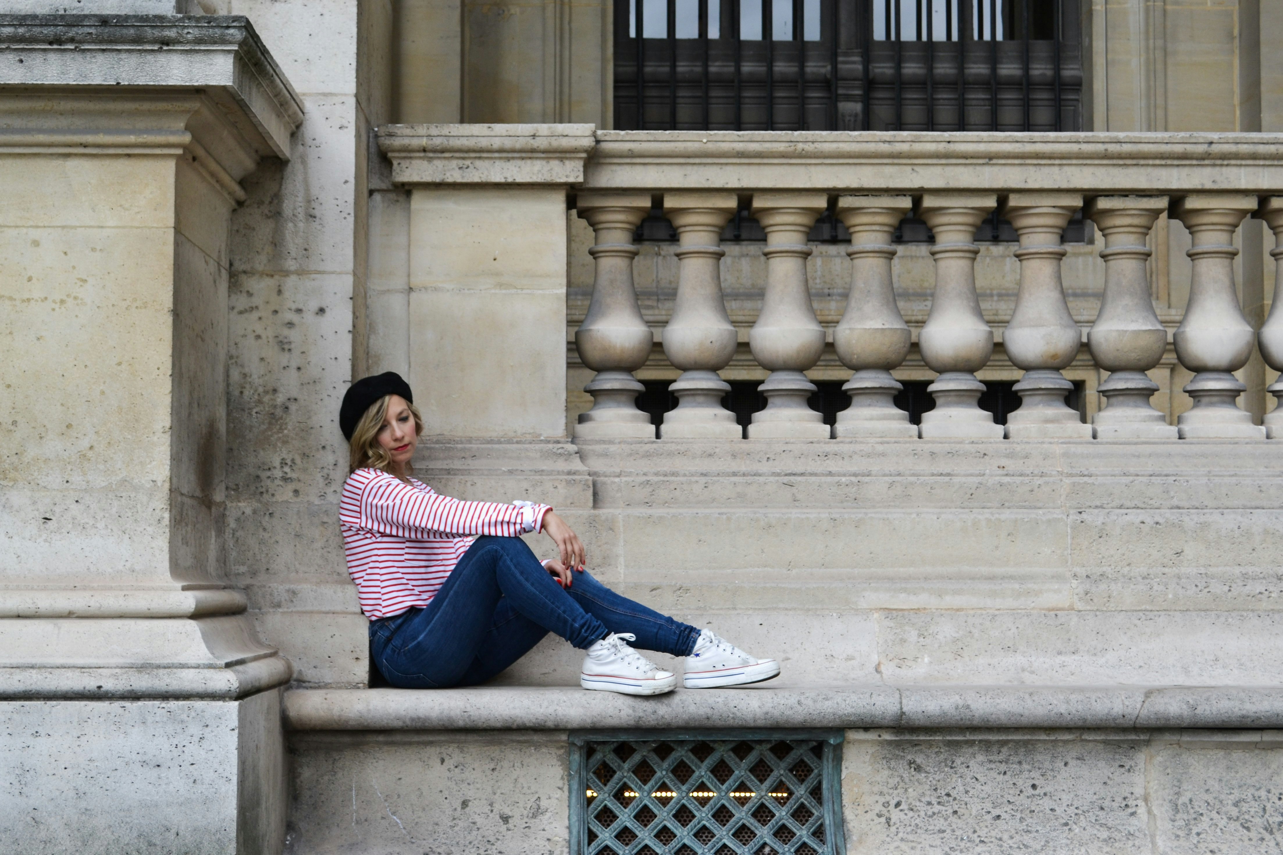 REMOVIBLE LONG SLEEVE TOP - RED AND WHITE STRIPES