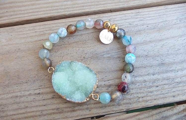 Druzy agat armband pastell