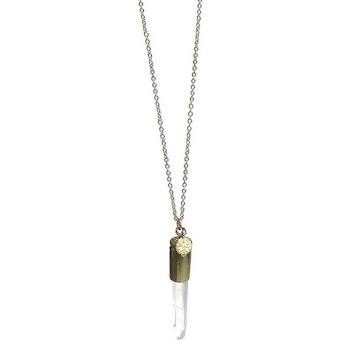 Crystal bullet halsband guld